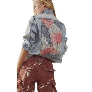 Driftwood Denim Trucker Jacket Bandana Insert Cropped XL